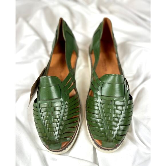 Huaraches by BearPaw Womens Leather Slip On Sandals Military Green 12 - Picture 4 of 16